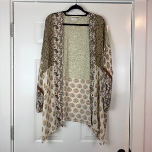 Free people kimono wrap cardigan boho print one size